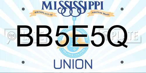 BB5E5Q Mississippi License Plate