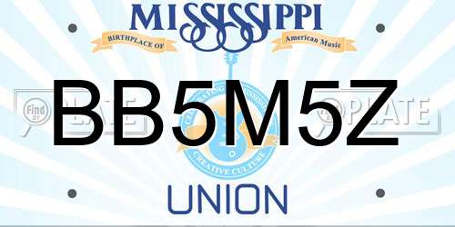 BB5M5Z Mississippi License Plate