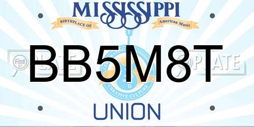 BB5M8T Mississippi License Plate