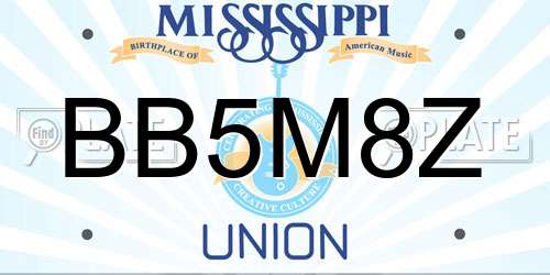 BB5M8Z Mississippi License Plate