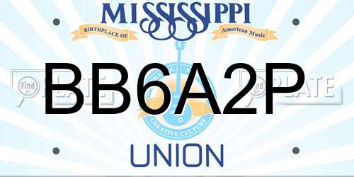 BB6A2P Mississippi License Plate