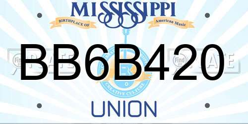 BB6B420 Mississippi License Plate