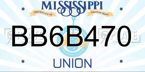 BB6B470 Mississippi License Plate
