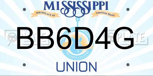BB6D4G Mississippi License Plate