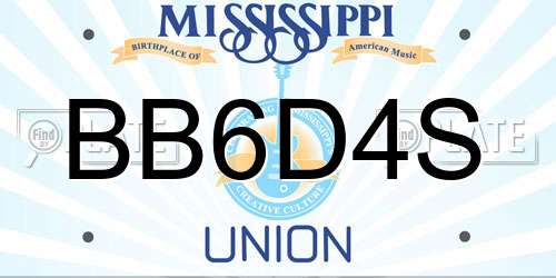 BB6D4S Mississippi License Plate