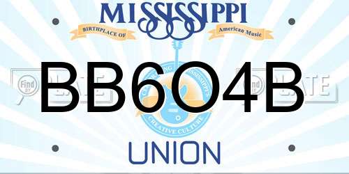 BB6O4B Mississippi License Plate