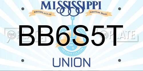 BB6S5T Mississippi License Plate