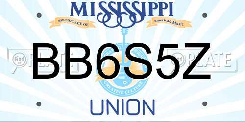 BB6S5Z Mississippi License Plate