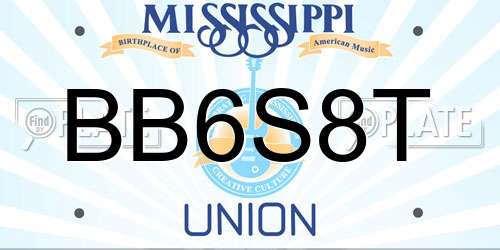 BB6S8T Mississippi License Plate