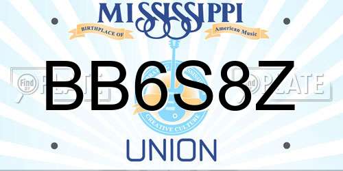 BB6S8Z Mississippi License Plate