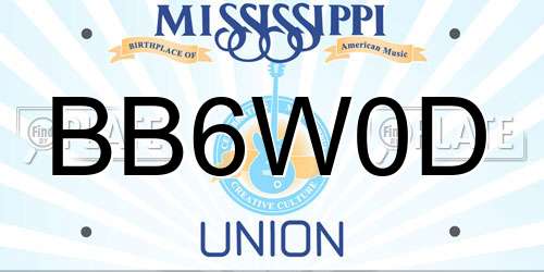 BB6W0D Mississippi License Plate