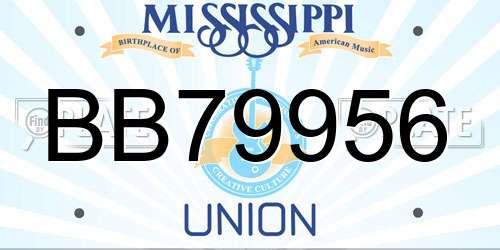BB79956 Mississippi License Plate
