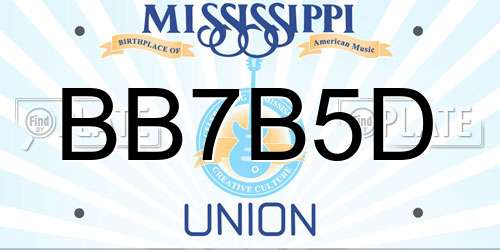 BB7B5D Mississippi License Plate