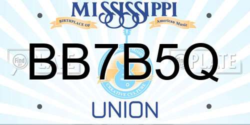 BB7B5Q Mississippi License Plate