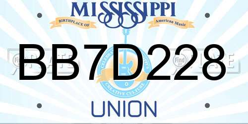 BB7D228 Mississippi License Plate