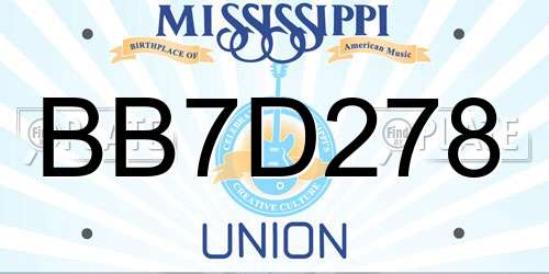 BB7D278 Mississippi License Plate