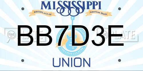 BB7D3E Mississippi License Plate