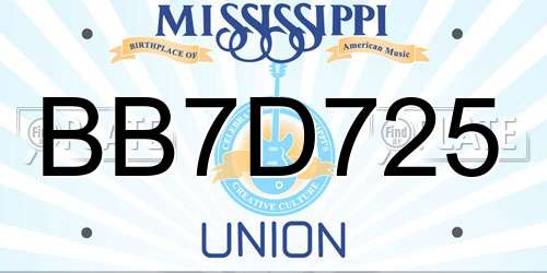 BB7D725 Mississippi License Plate