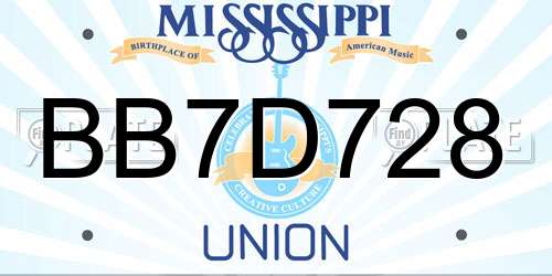 BB7D728 Mississippi License Plate