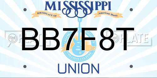 BB7F8T Mississippi License Plate