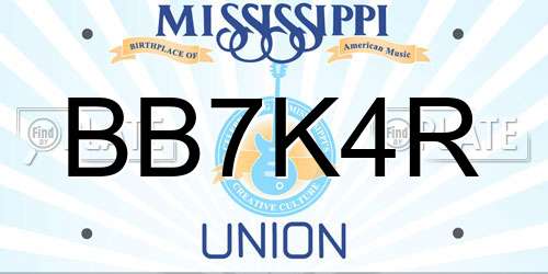 BB7K4R Mississippi License Plate