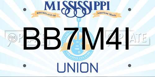 BB7M4I Mississippi License Plate