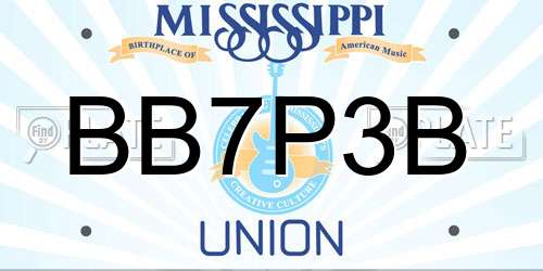 BB7P3B Mississippi License Plate