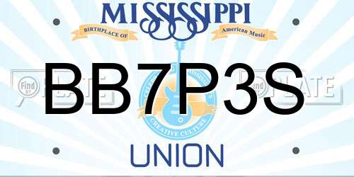 BB7P3S Mississippi License Plate