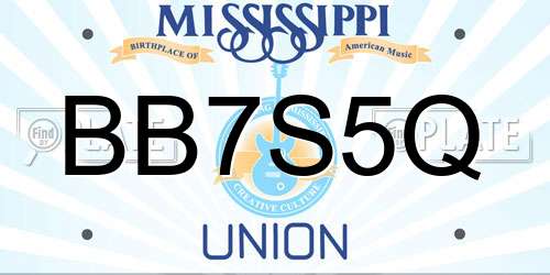 BB7S5Q Mississippi License Plate