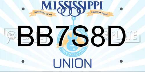 BB7S8D Mississippi License Plate