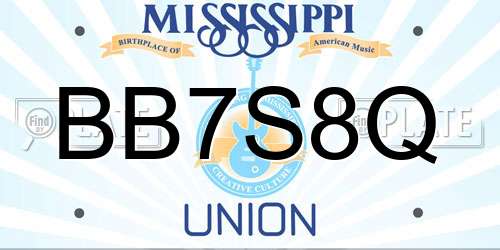 BB7S8Q Mississippi License Plate