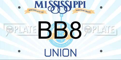 BB8 Mississippi License Plate