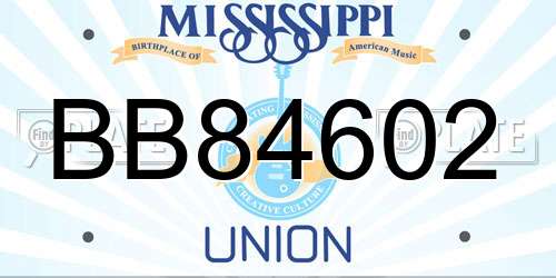 BB84602 Mississippi License Plate
