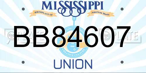 BB84607 Mississippi License Plate