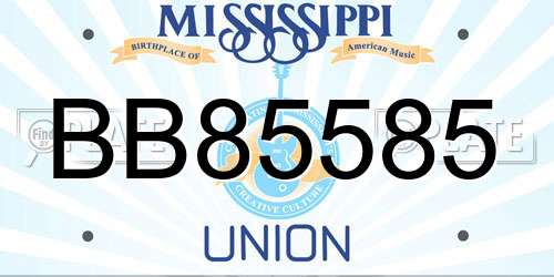 BB85585 Mississippi License Plate