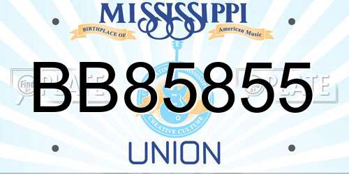 BB85855 Mississippi License Plate