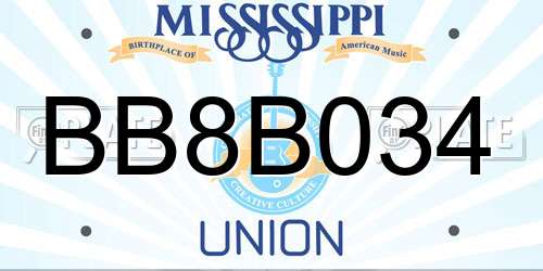 BB8B034 Mississippi License Plate