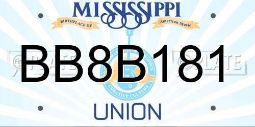 BB8B181 Mississippi License Plate