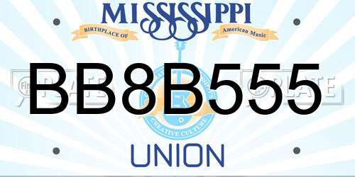 BB8B555 Mississippi License Plate