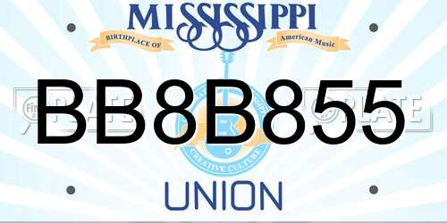 BB8B855 Mississippi License Plate