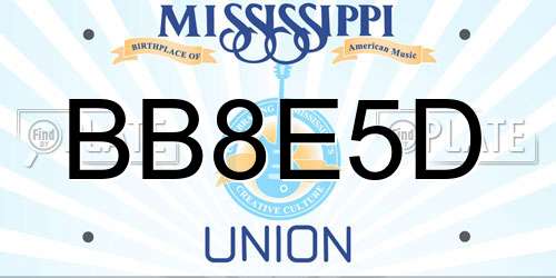 BB8E5D Mississippi License Plate