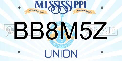 BB8M5Z Mississippi License Plate