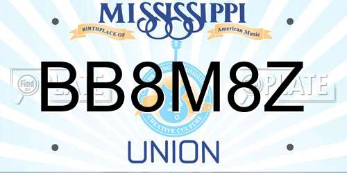 BB8M8Z Mississippi License Plate