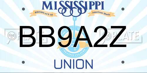 BB9A2Z Mississippi License Plate