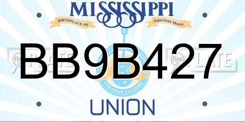 BB9B427 Mississippi License Plate