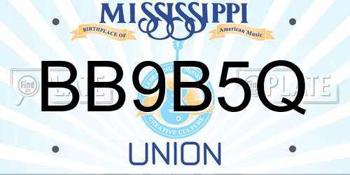 BB9B5Q Mississippi License Plate