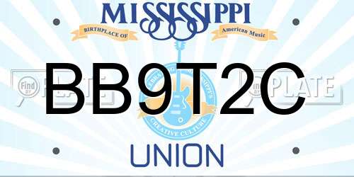 BB9T2C Mississippi License Plate
