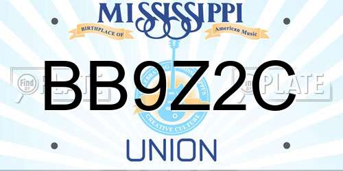 BB9Z2C Mississippi License Plate