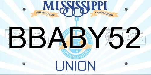 BBABY52 Mississippi License Plate