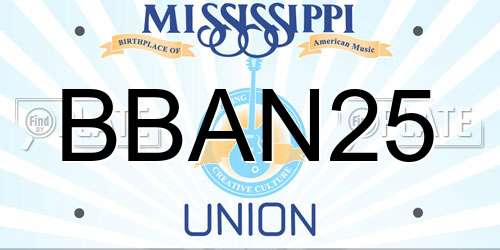 BBAN25 Mississippi License Plate